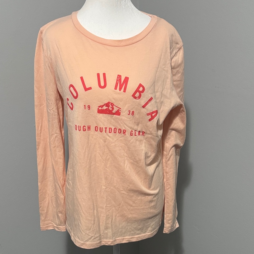 Columbia Light Peach Graphic Long Sleeve Tee
